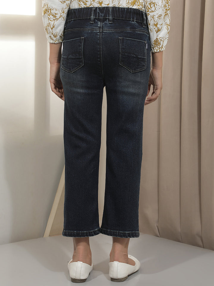 Blue Straight Cropped Jeans