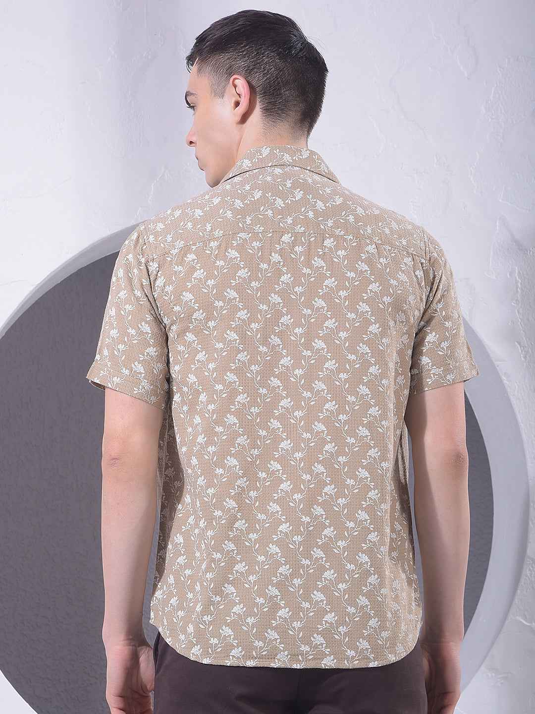 Brown Floral Print Shirt