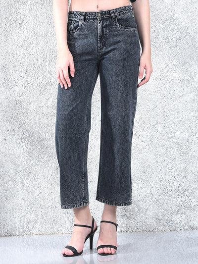 Grey Wide Leg 100% Cotton Jeans