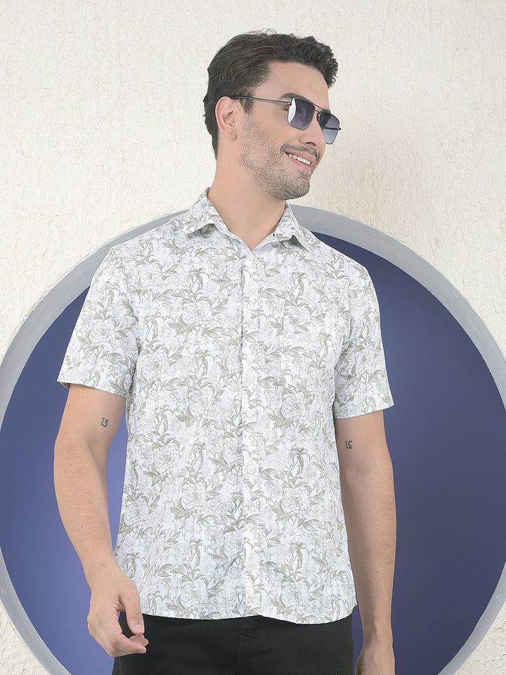 Grey Floral Printed Shirt