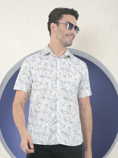 Grey Floral Printed Shirt