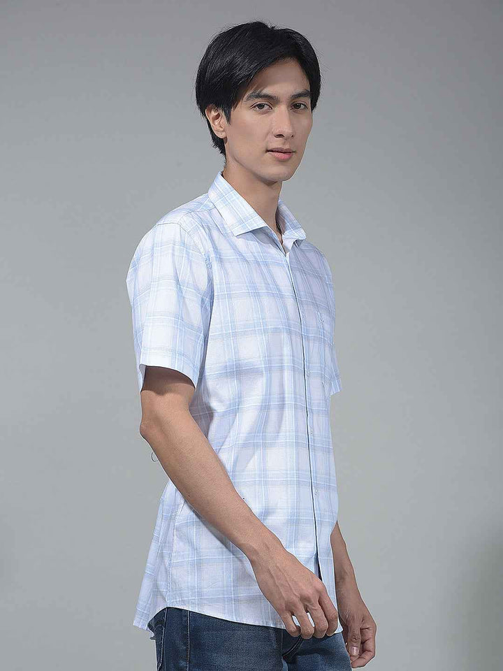 Blue Checked 100% Cotton Shirt