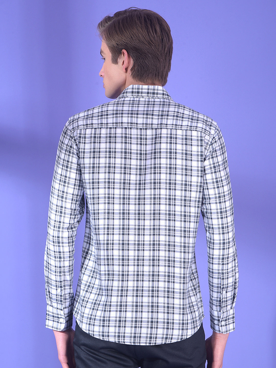 Prism Sky Blue Checked 100% Cotton Shirt