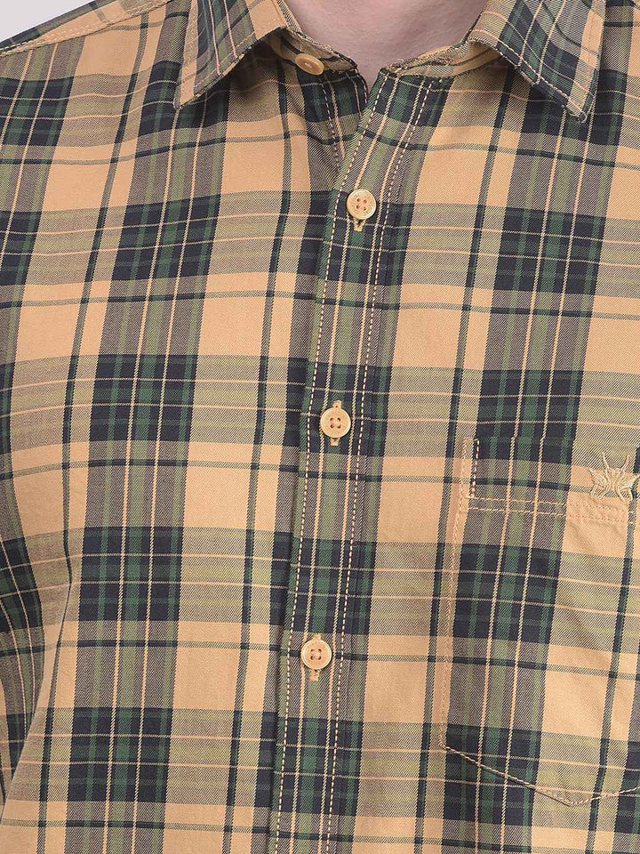 Green Checked 100% Cotton Shirt