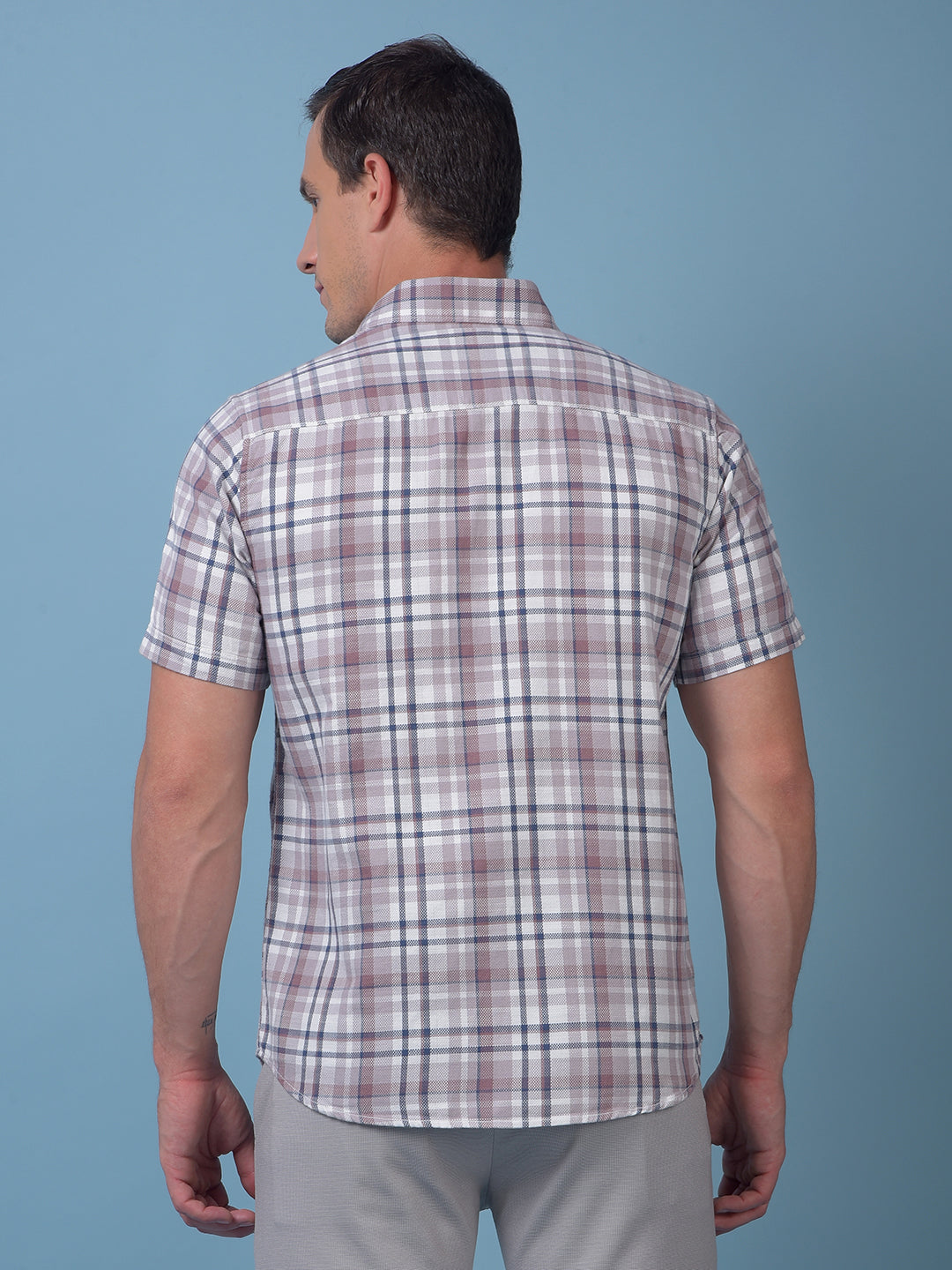 Pink Checked 100% Cotton Shirt