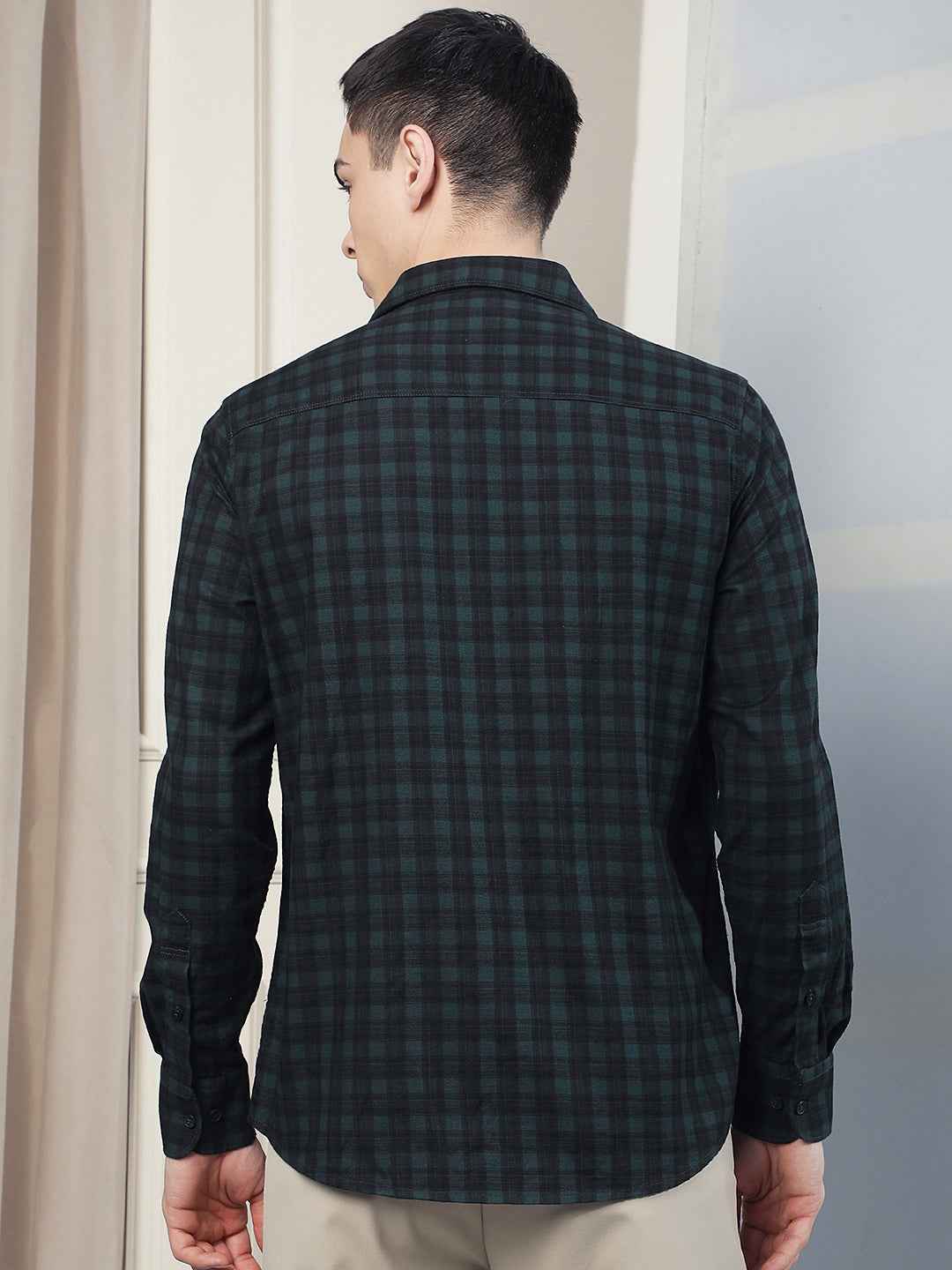 Green Checked 100% Cotton Shirt