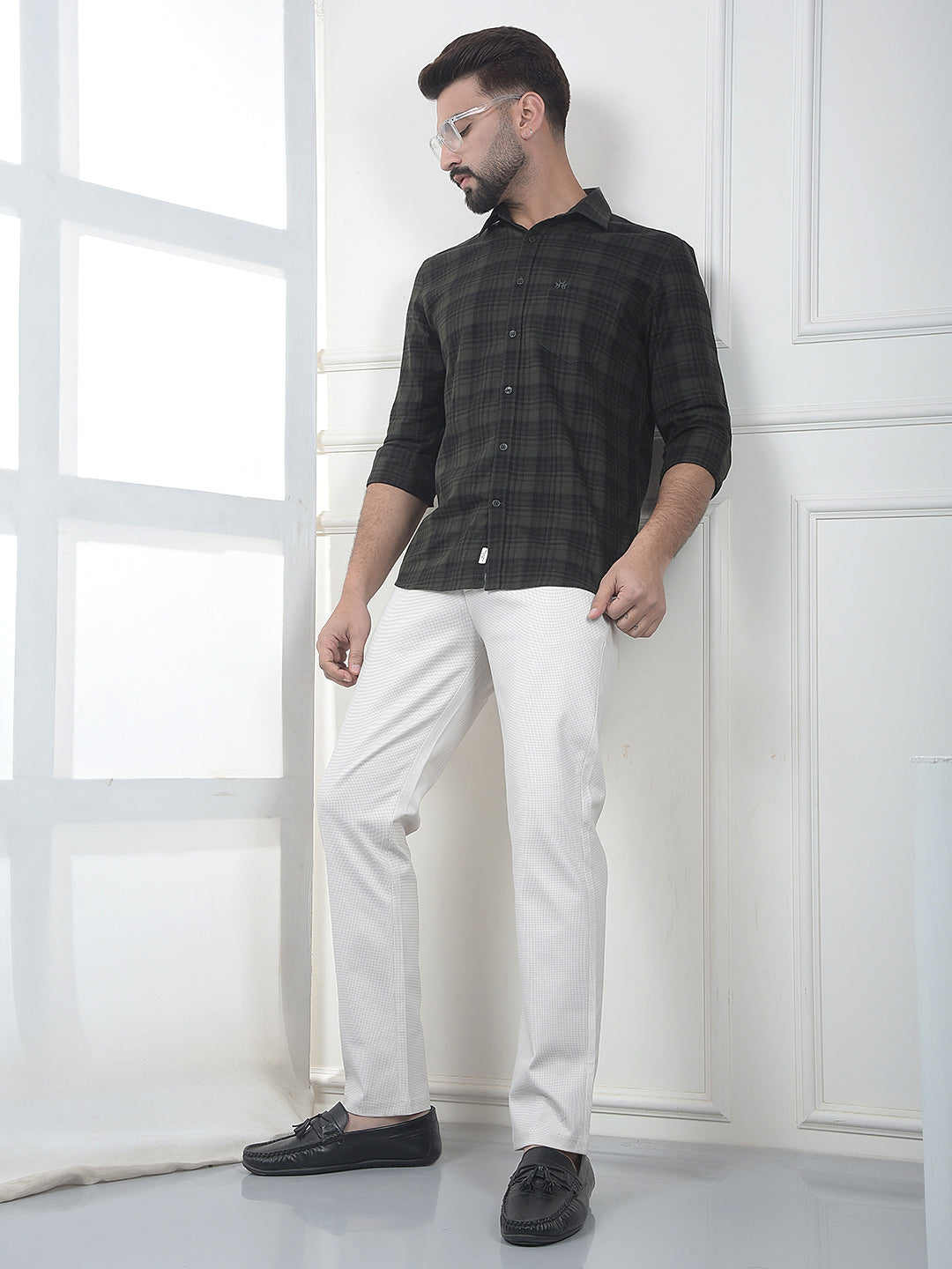 Apex Hunter Green Checked 100% Cotton Shirt