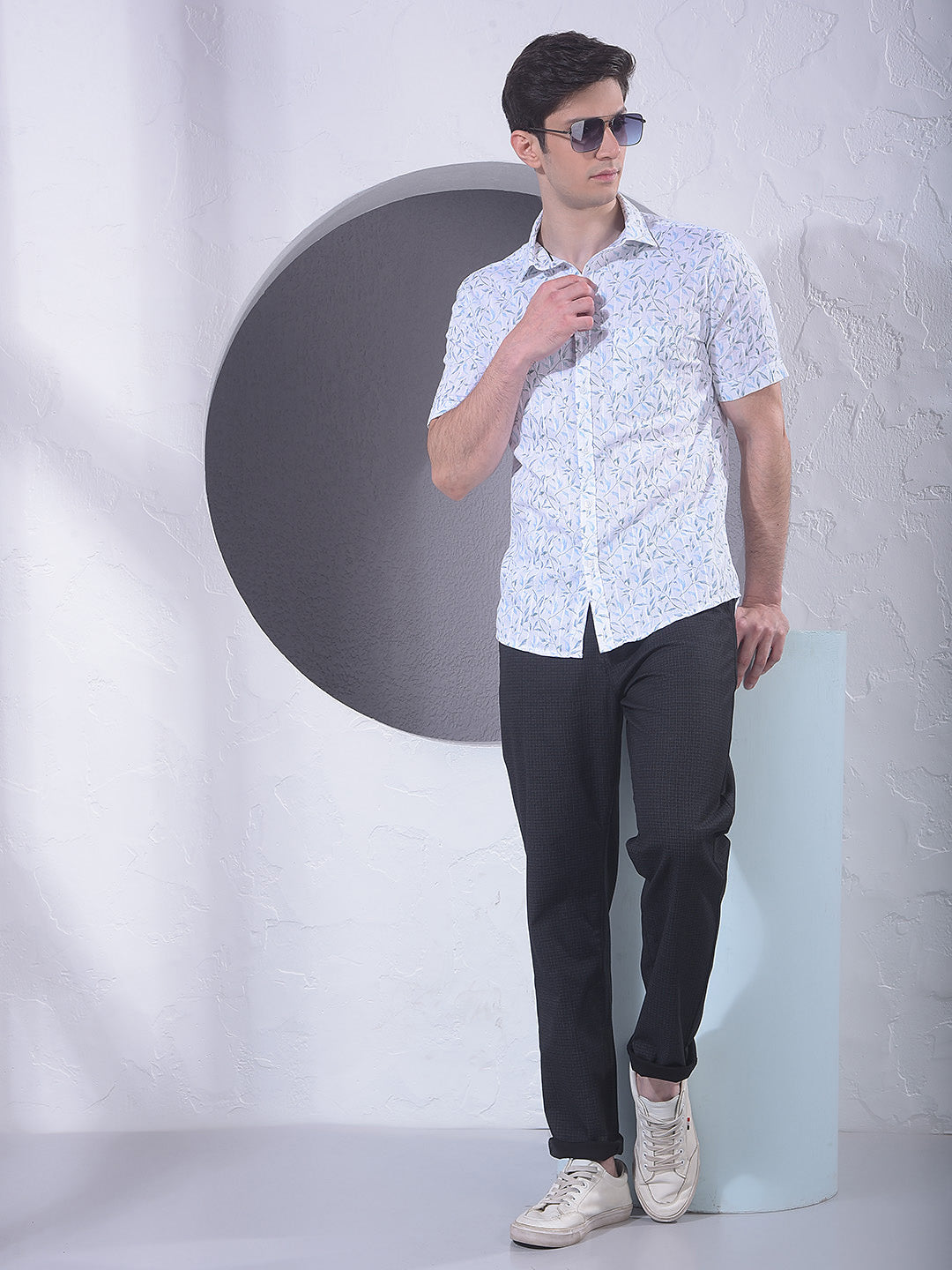 Sleek Black Checked Trousers