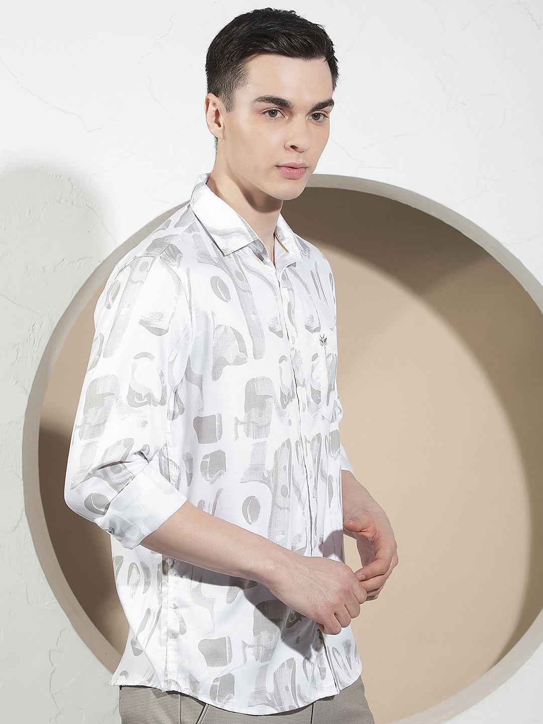 Abstract Olive Printed Shirt