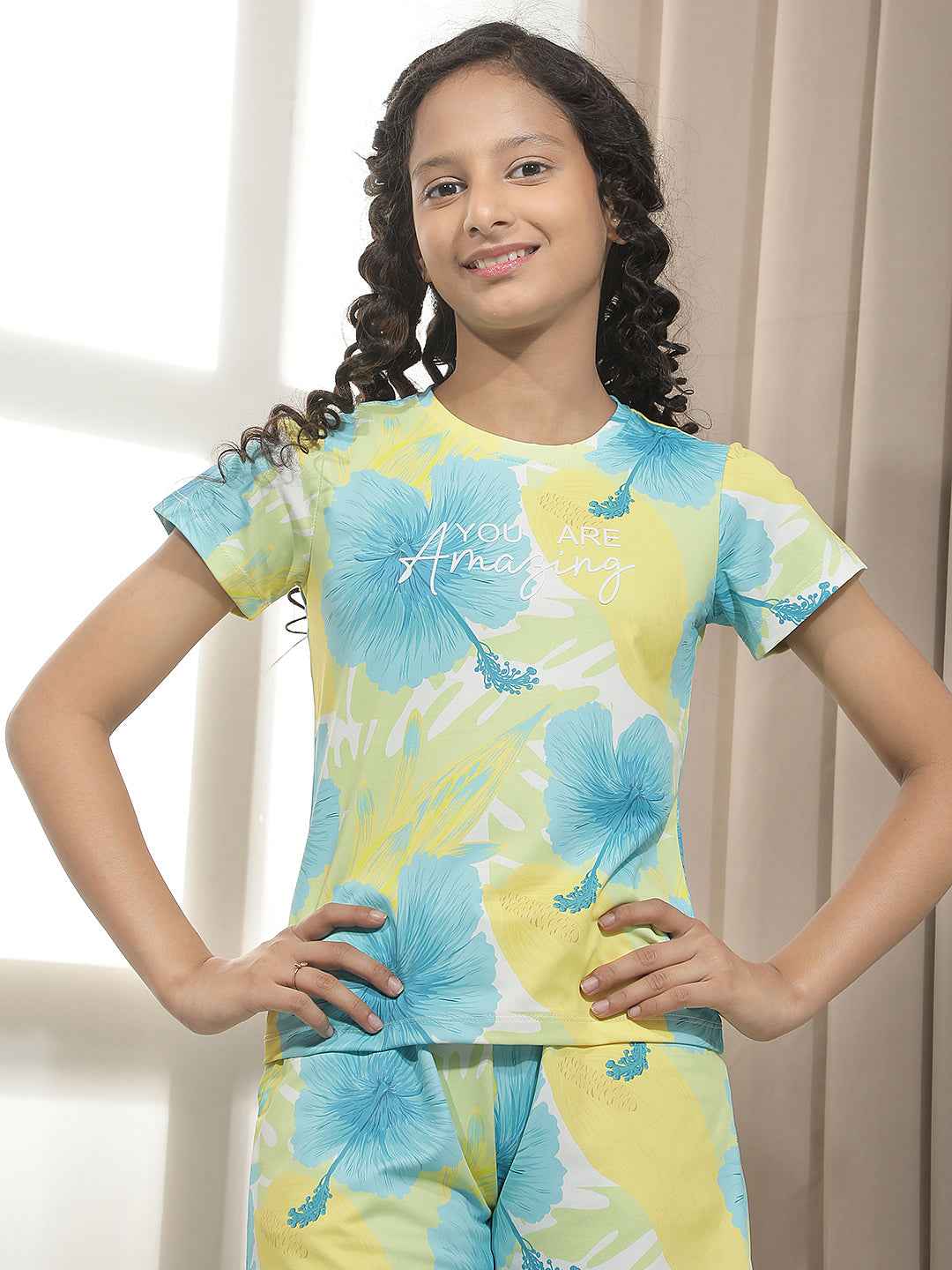 Green Floral Print T-Shirt