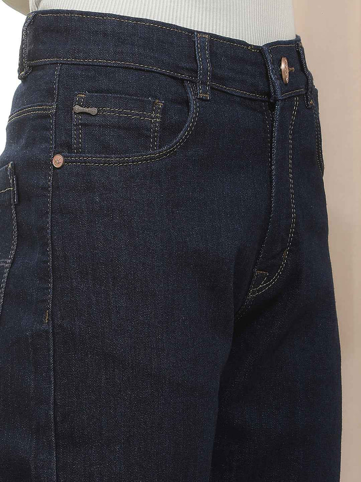 Navy Blue Straight Jeans