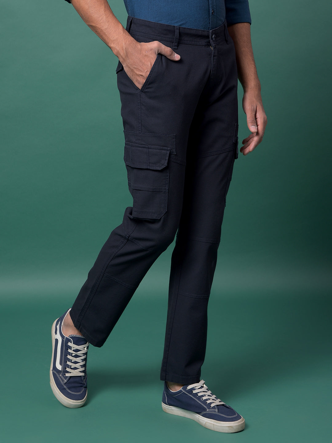 Navy Blue Cargo Trousers