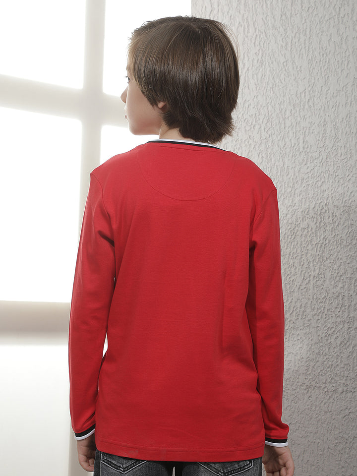 Red Graphic Print 100% Cotton T-Shirt