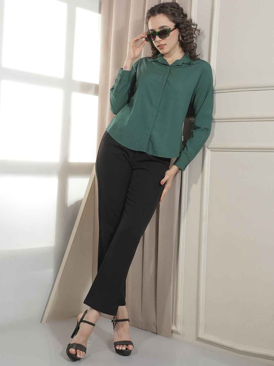 Refreshing Green Modal Casual Top