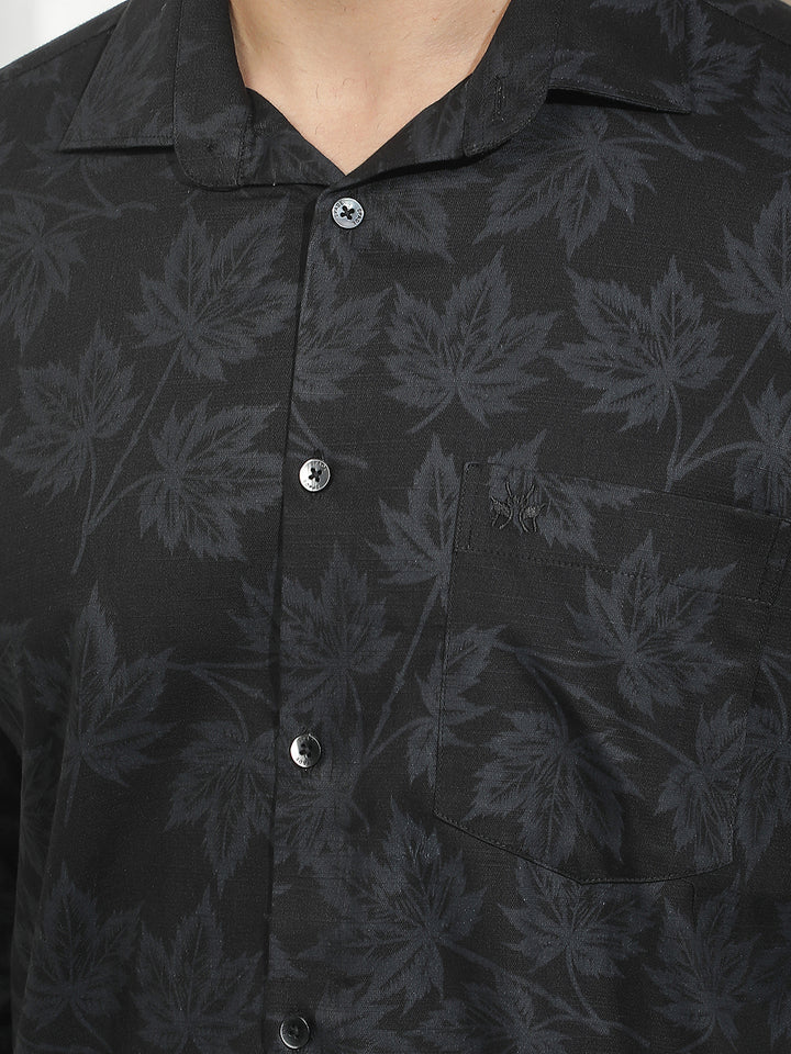 Black Floral Print Shirt