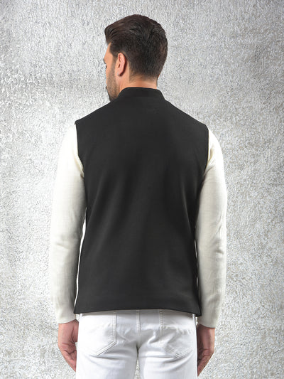 Black Jacquard Waist Coat