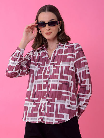 Wine Printed Shirt