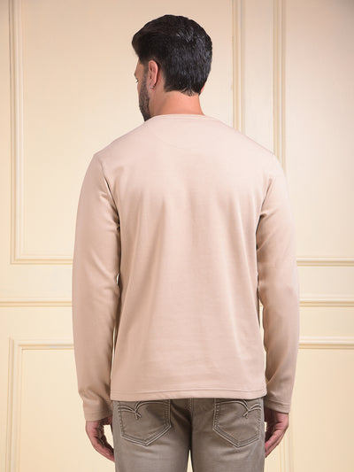Beige Crew Neck Sweatshirt
