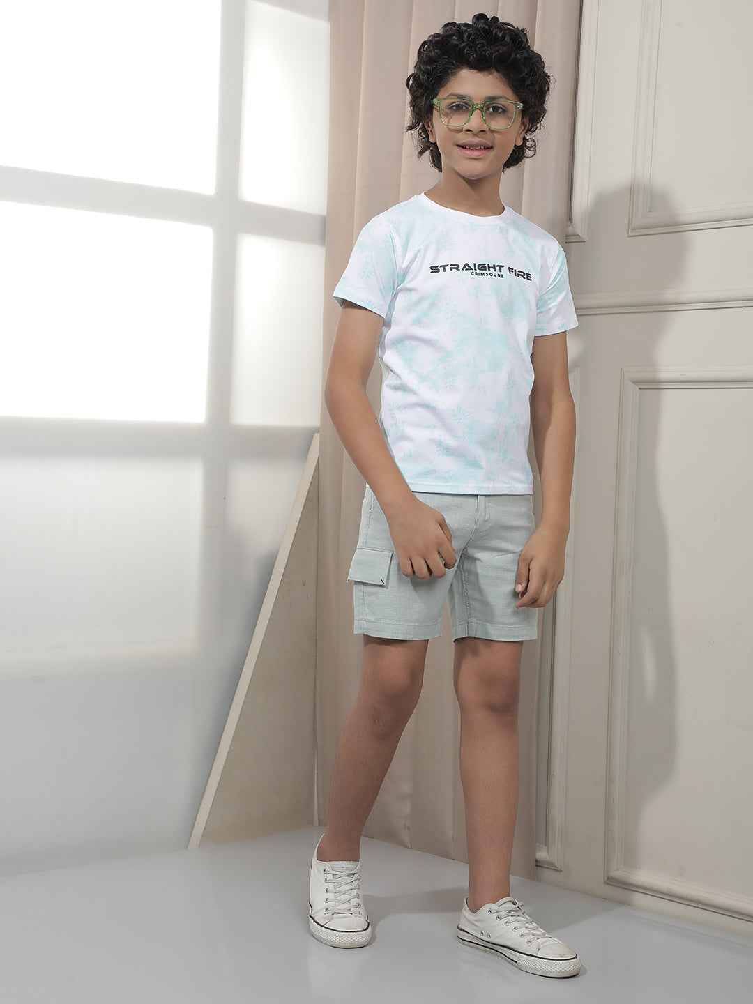 Green 100% Cotton Cargo Shorts