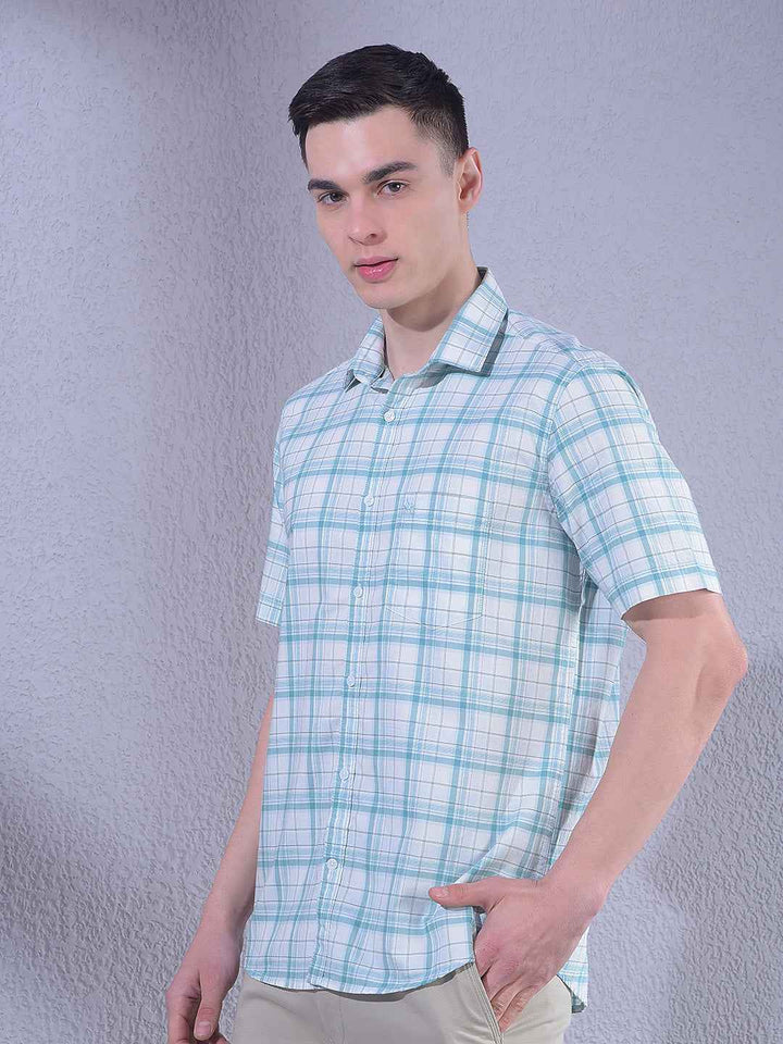 Green 100% Cotton Checked Shirt