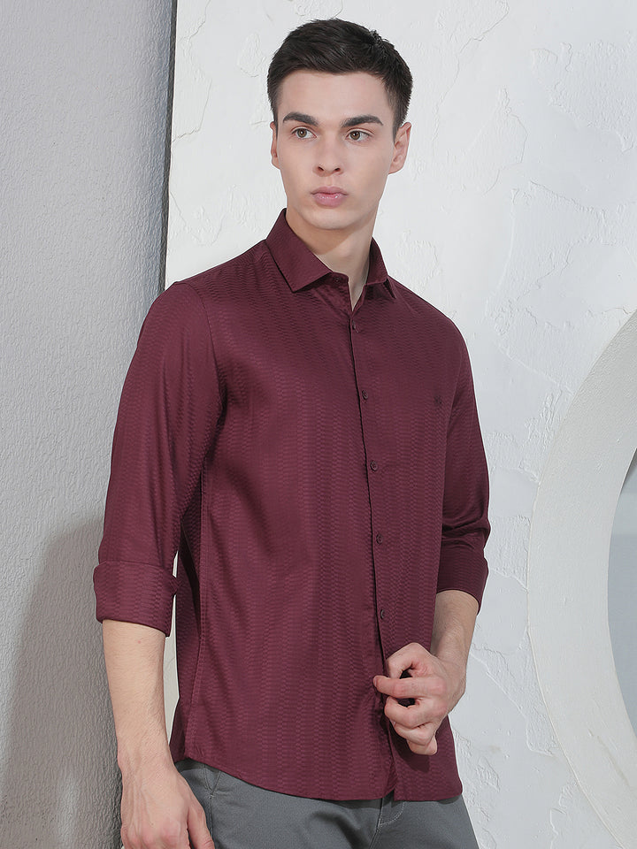Deep Burgundy Maroon Shirt