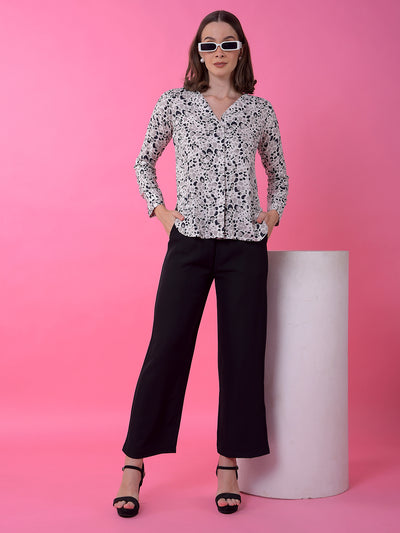 Black Wide-Leg Parallel Trousers
