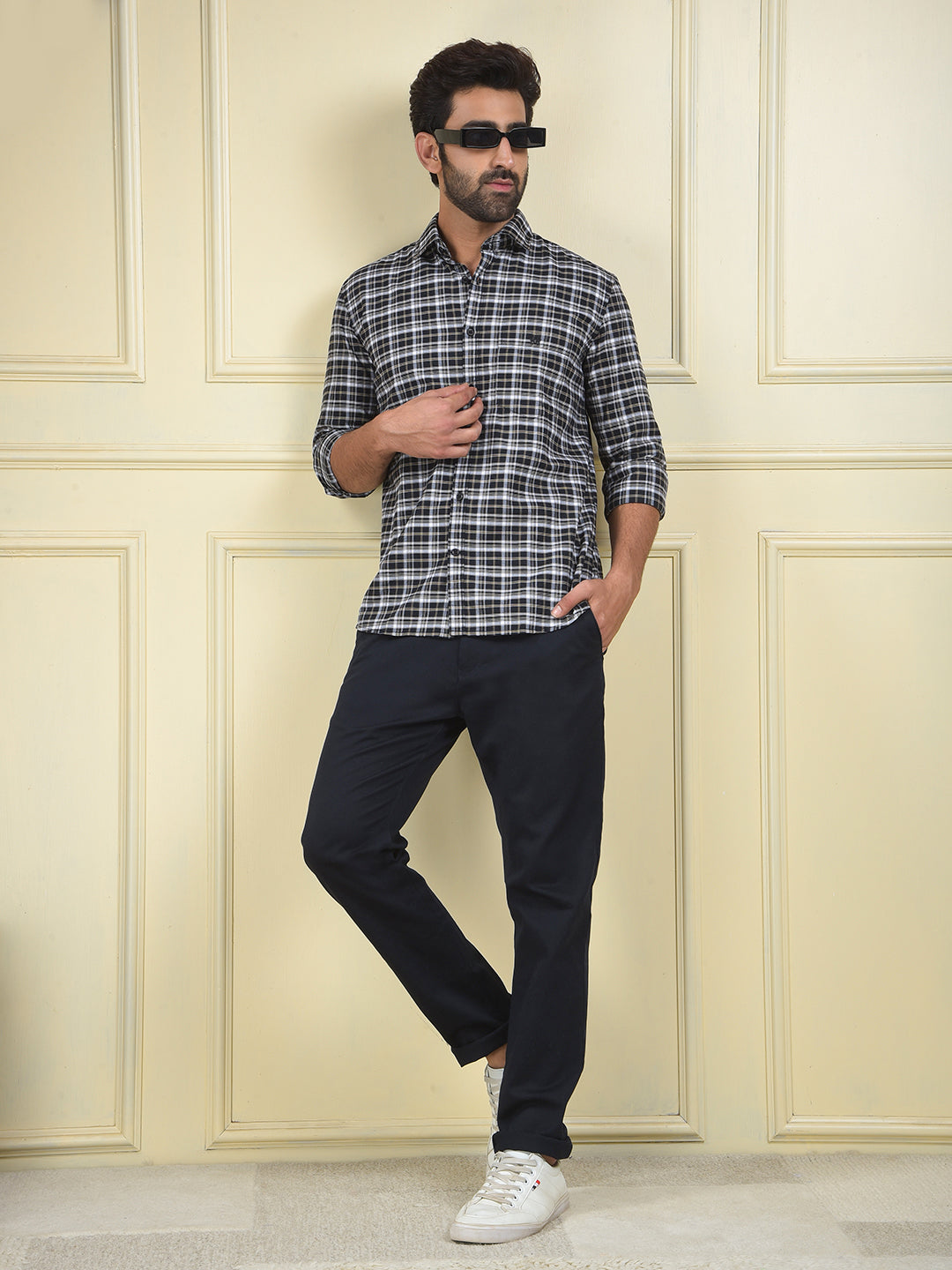 Black Checked 100% Cotton Shirt