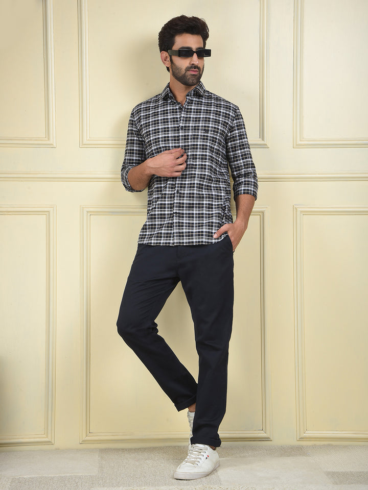 Black Checked 100% Cotton Shirt