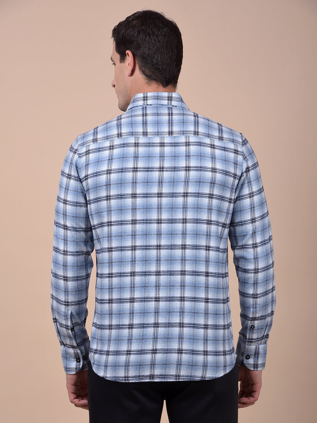 Blue Checked 100% Cotton Shirt