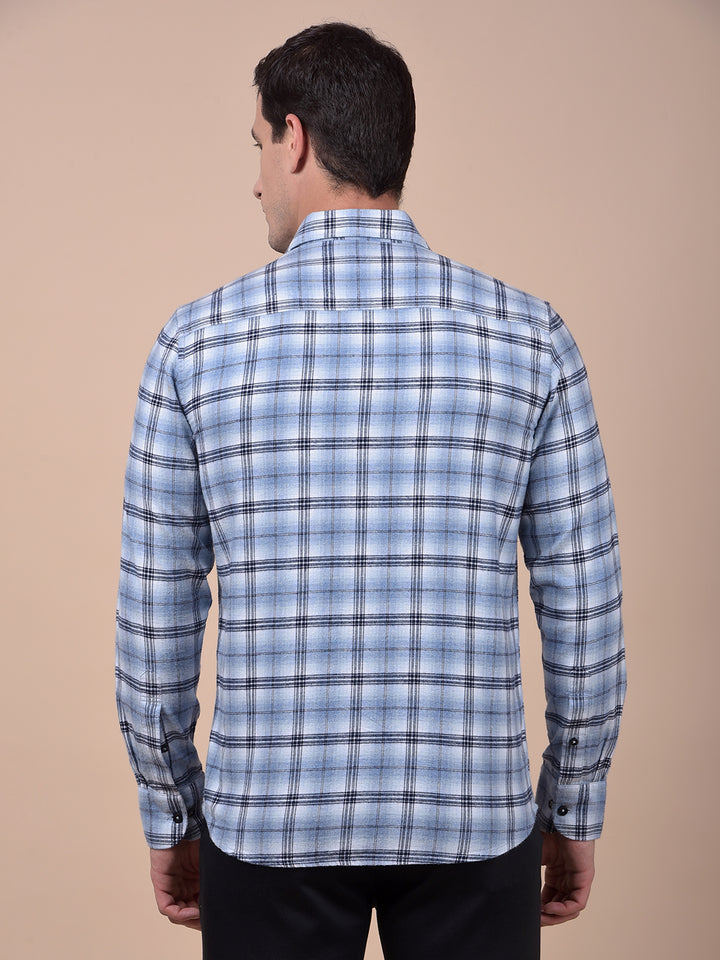 Blue Checked 100% Cotton Shirt