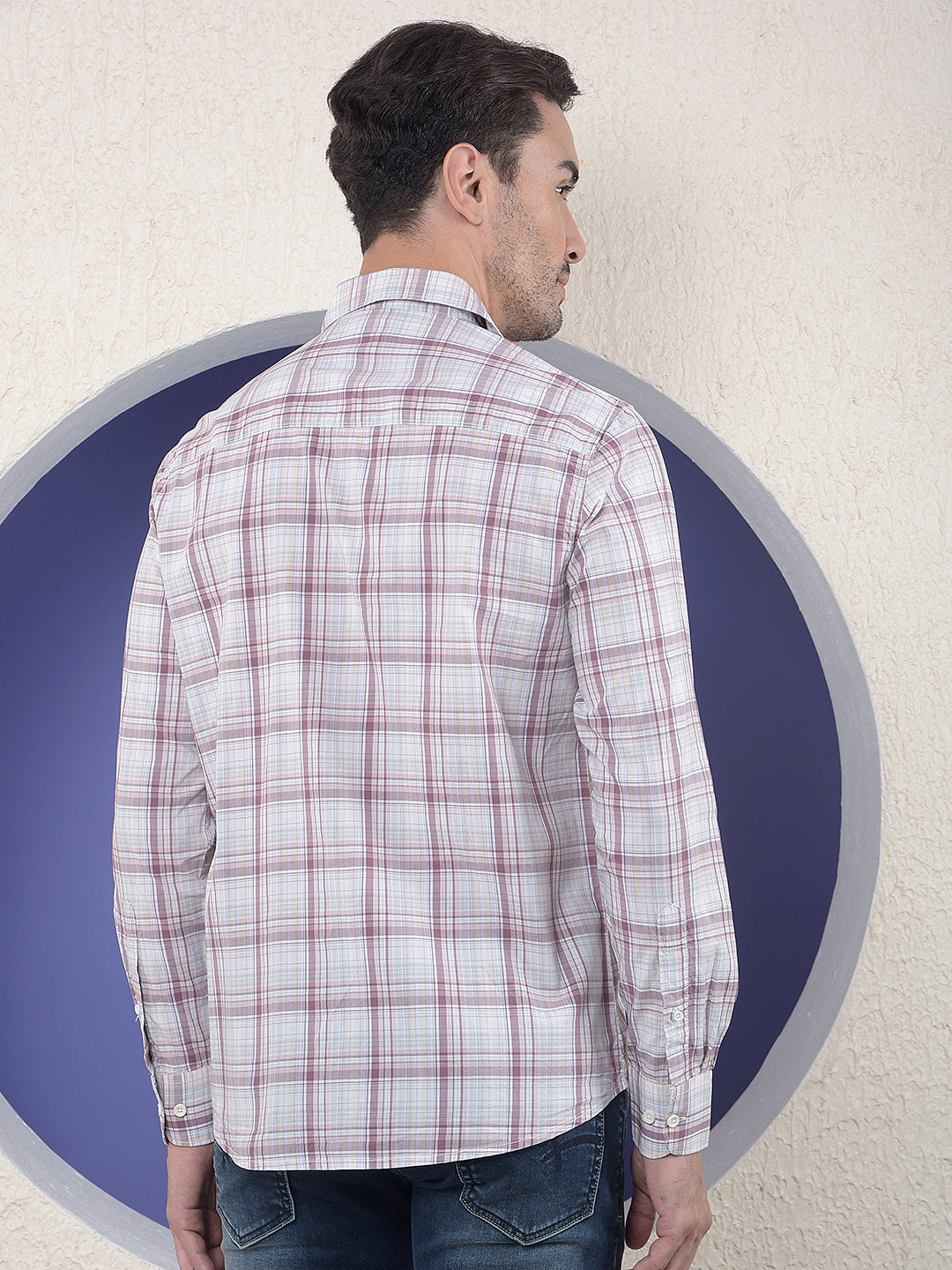 Rose Grid Brown Checked Shirt