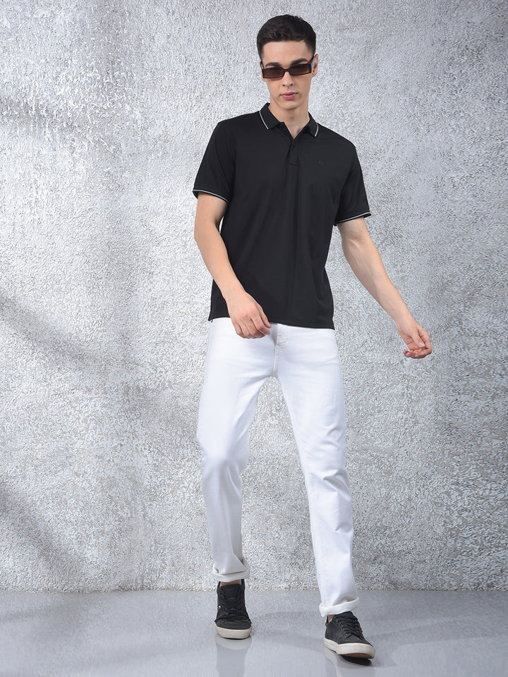 Black Polo-Neck T-Shirt