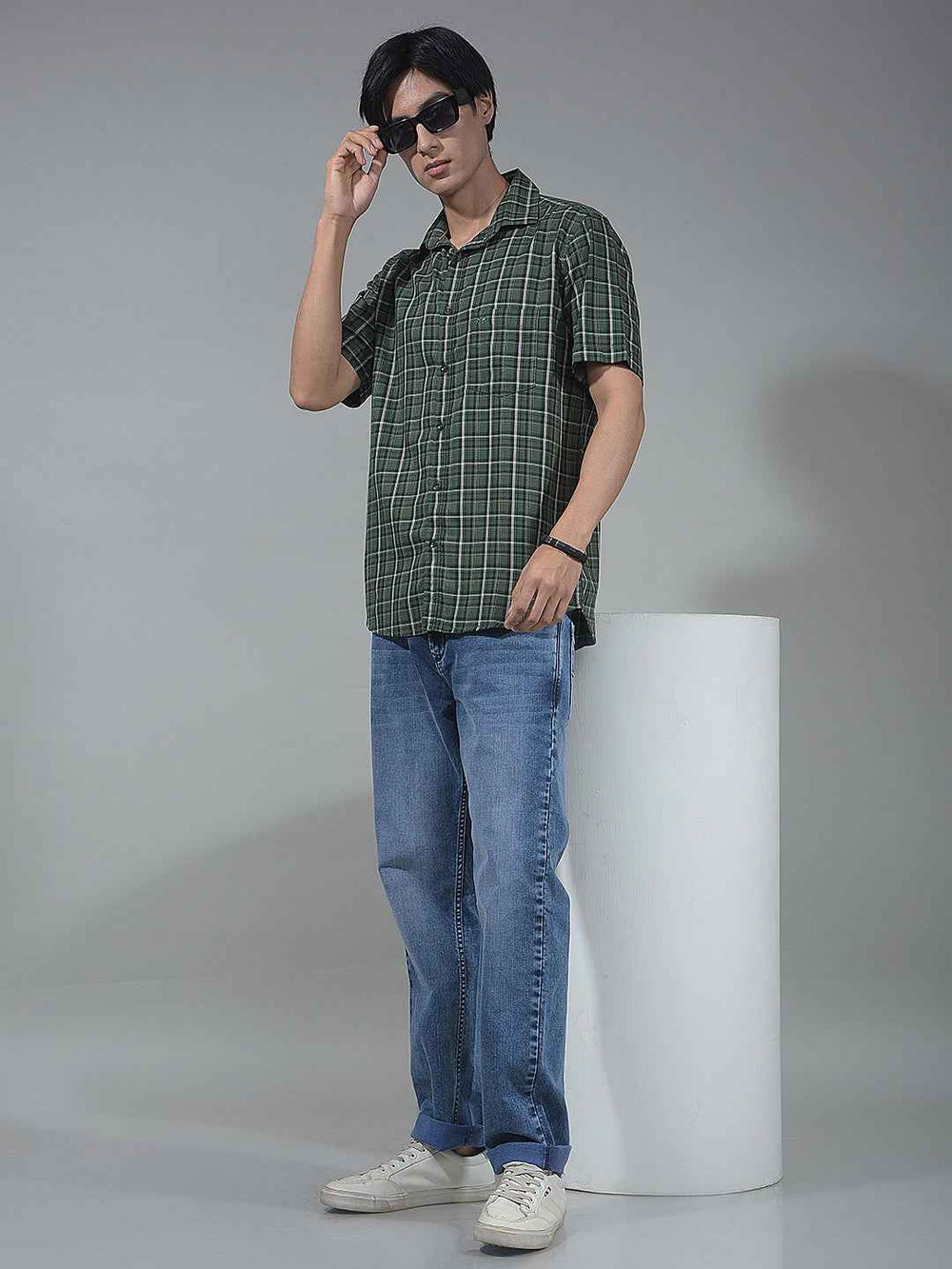 Green Checked 100% Cotton Shirt