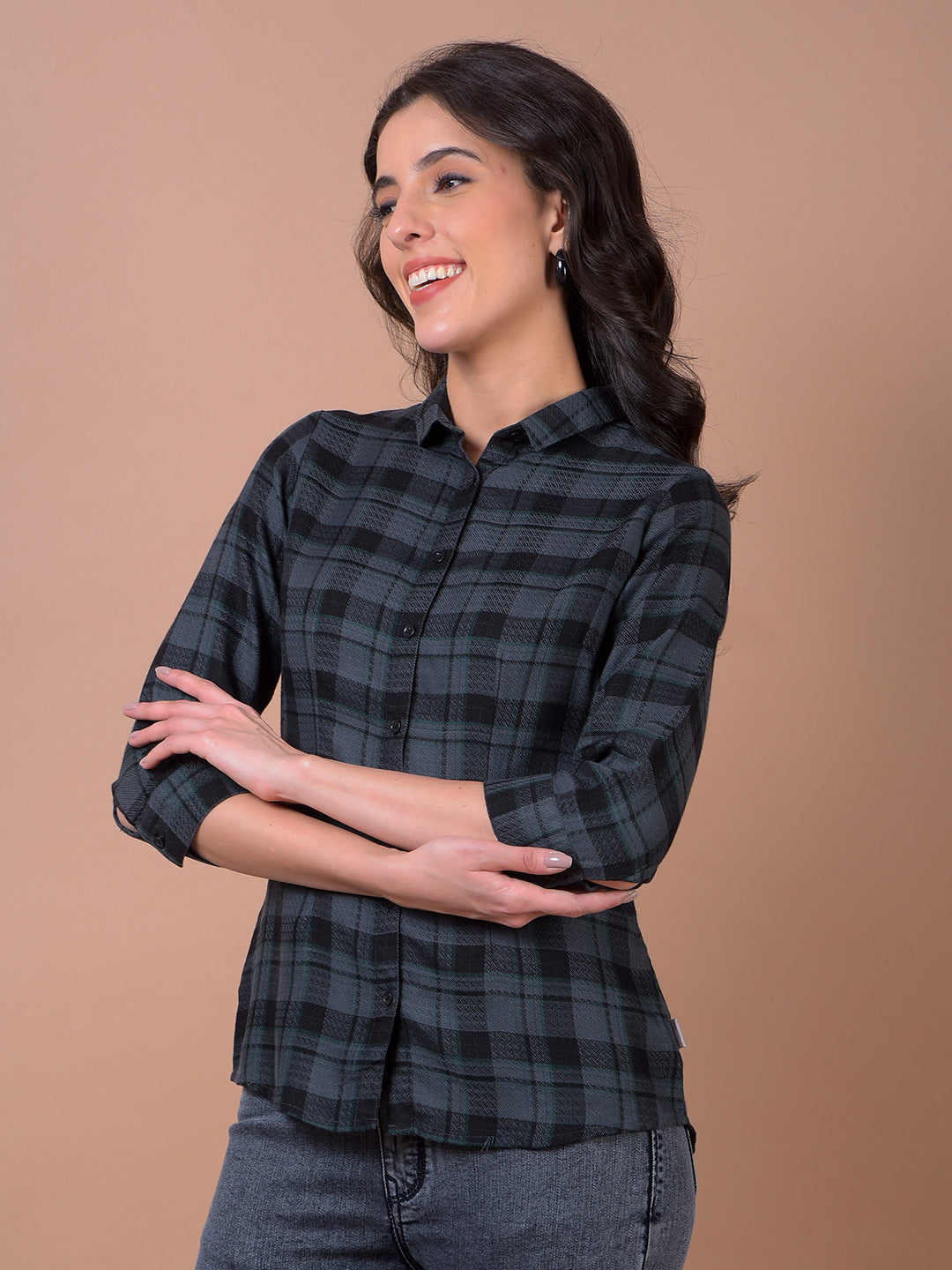 Forest Green Soft Check Shirt