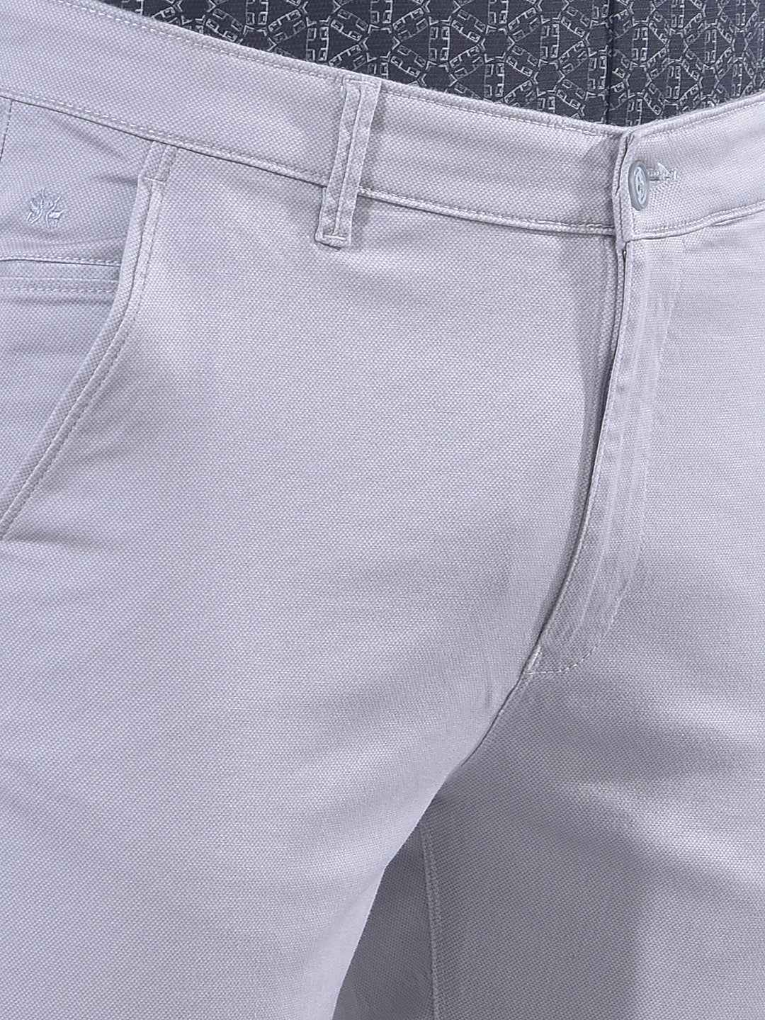 Grey Surface Detailed Print Trousers