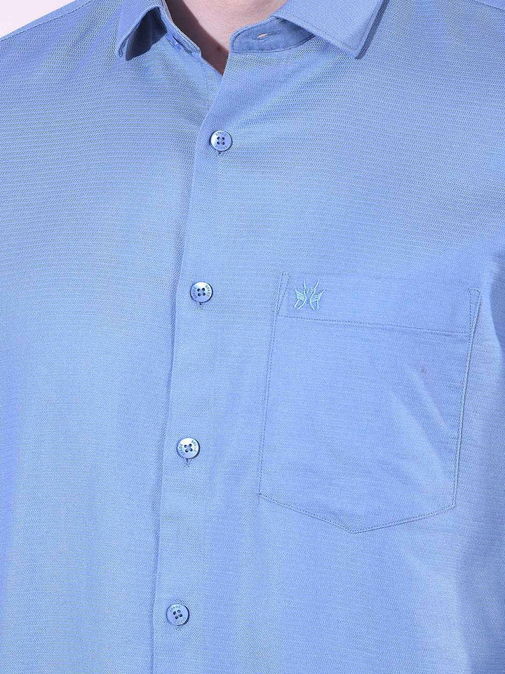 Sky Blue Soft Cotton Blended Shirt