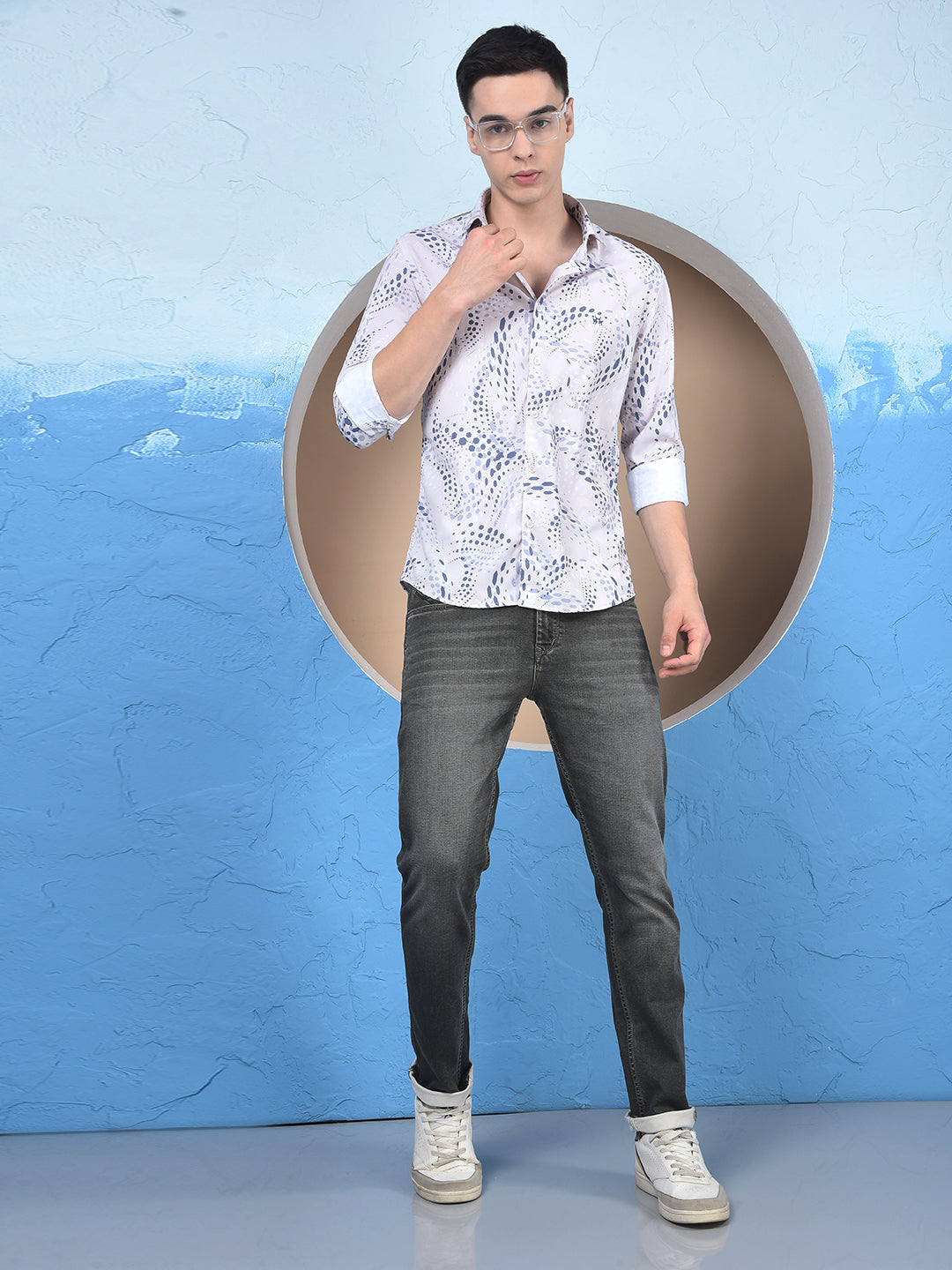 Blue Printed Shirt