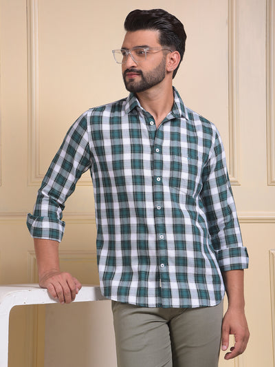 Green Checked 100% Cotton Shirt