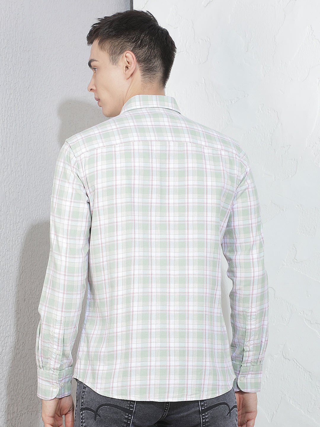 Green Checked 100% Cotton Shirt