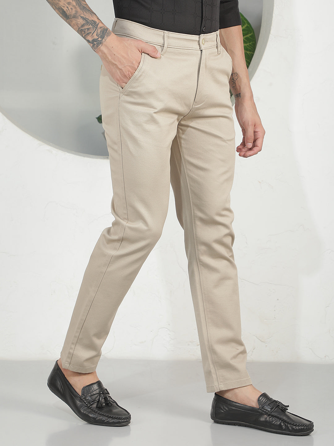 Taupe Sand Beige Trousers