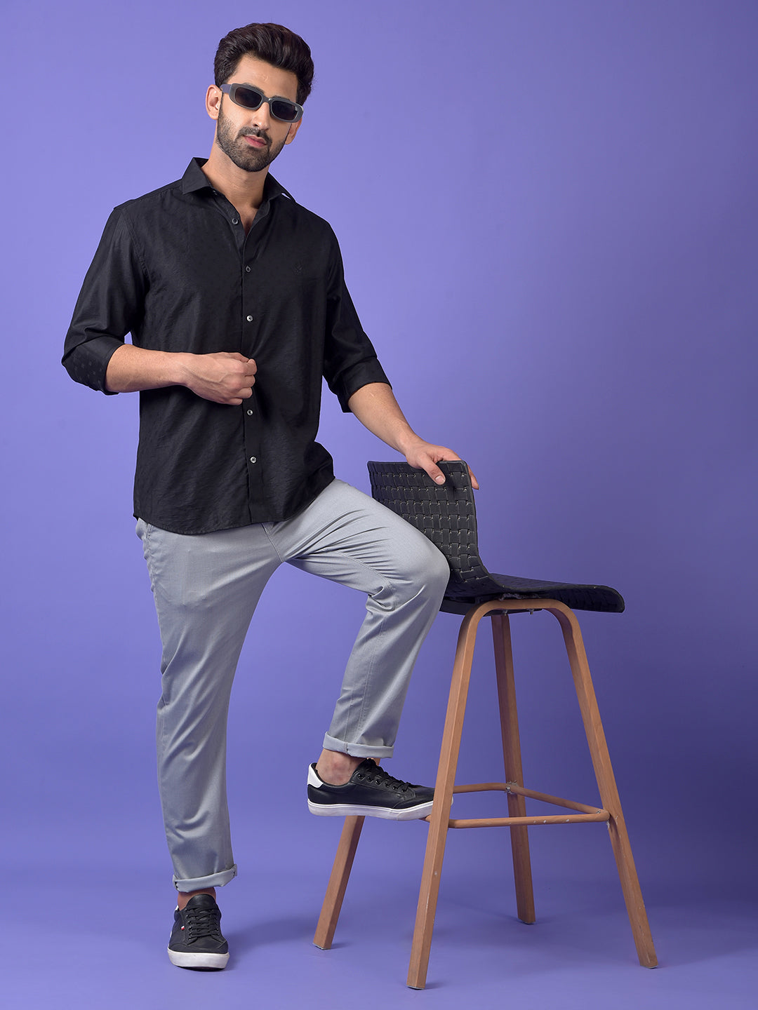 Black Textured Shirt