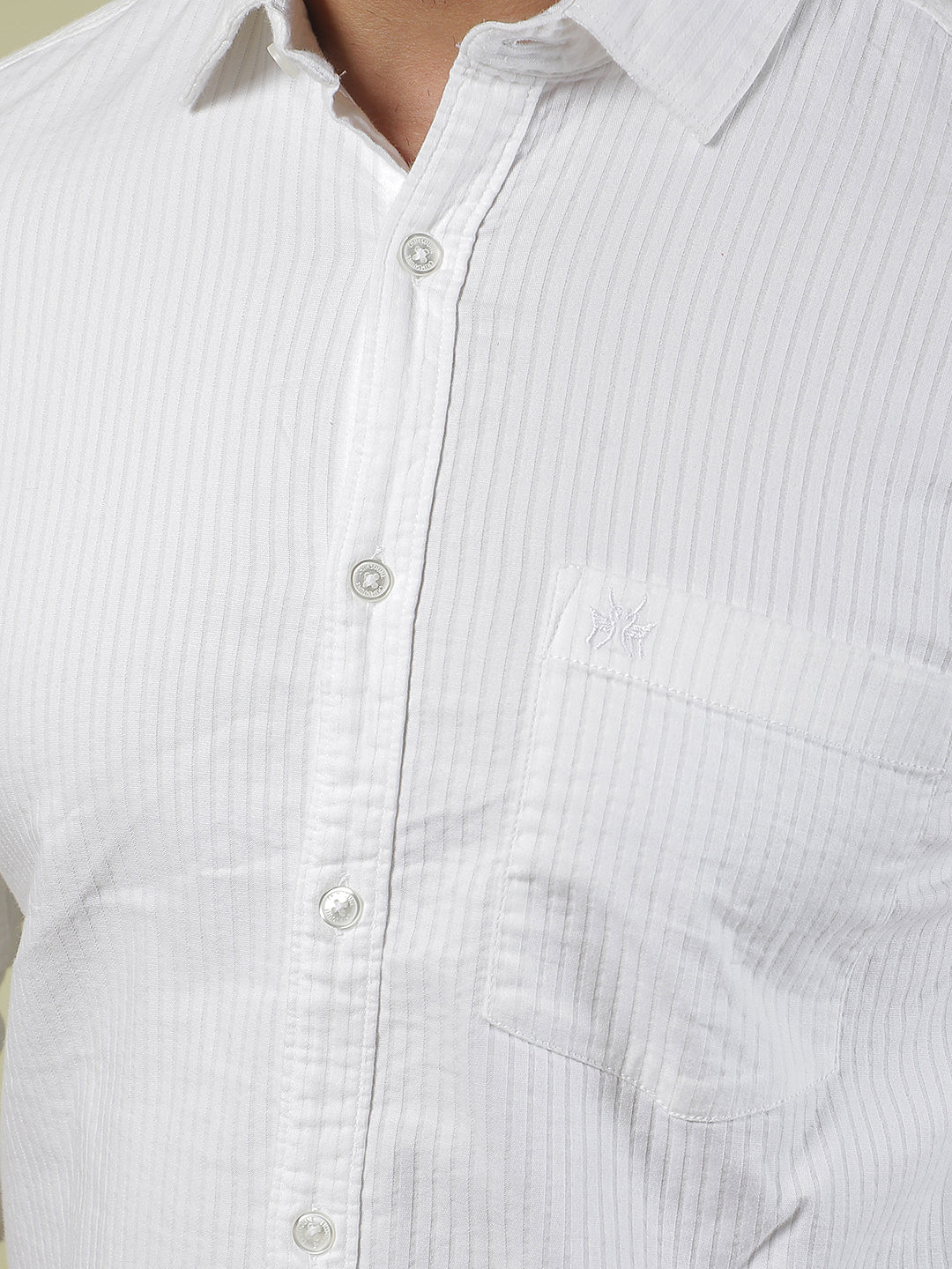 Classic Ivory White Striped Shirt