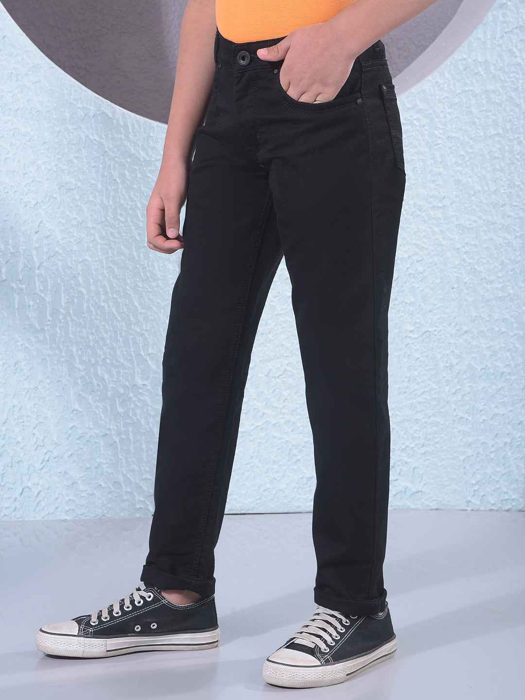 Jet Black Sleek Street Jeans