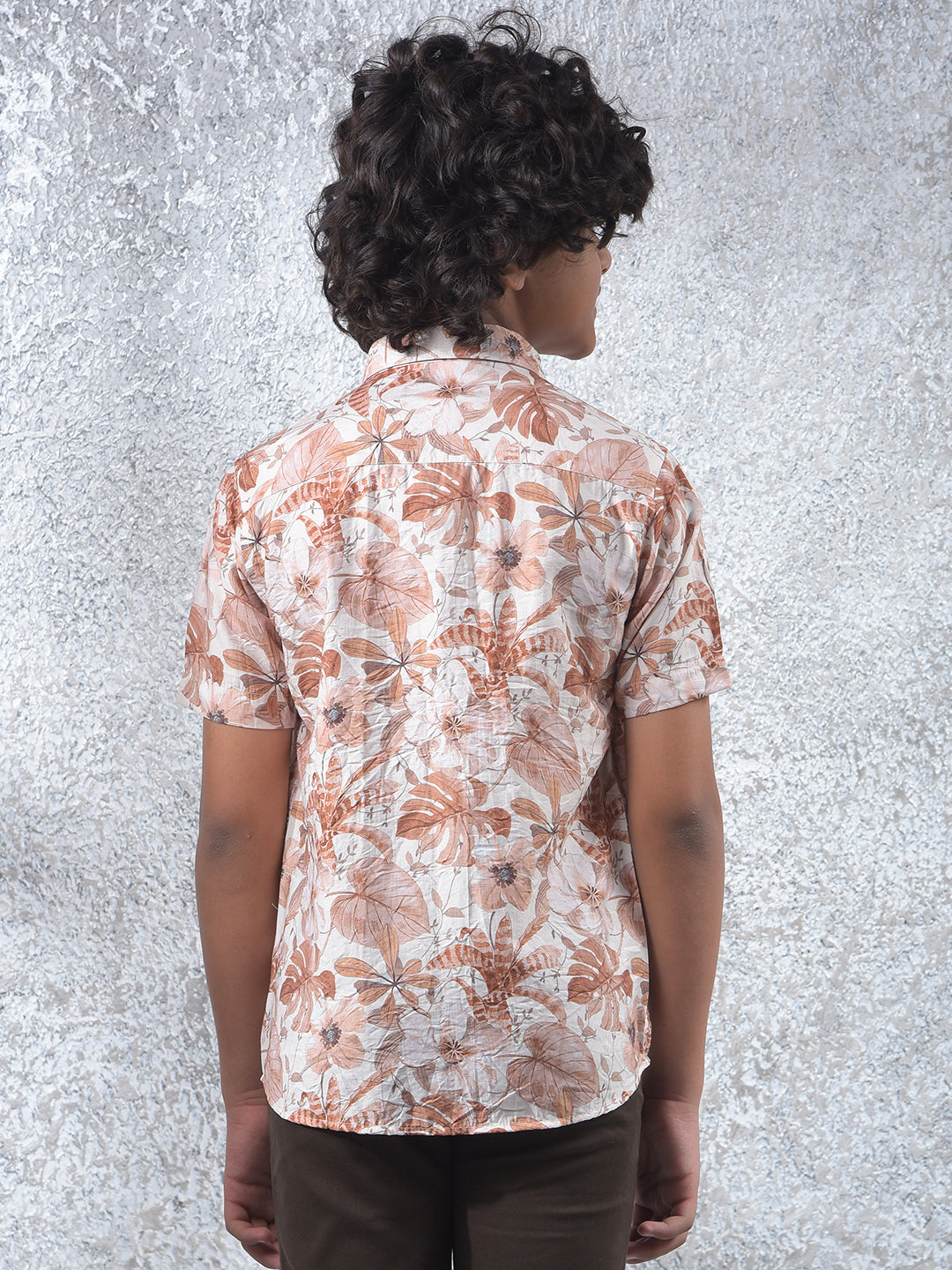 Brown Floral Print Shirt
