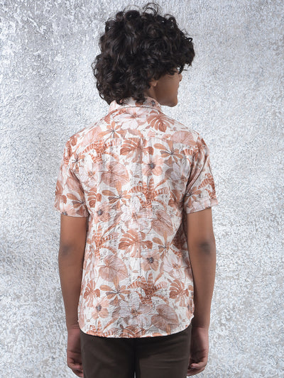 Brown Floral Print Shirt