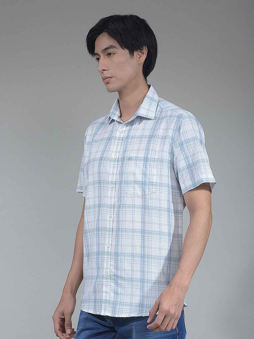 Blue Grid Check Shirt