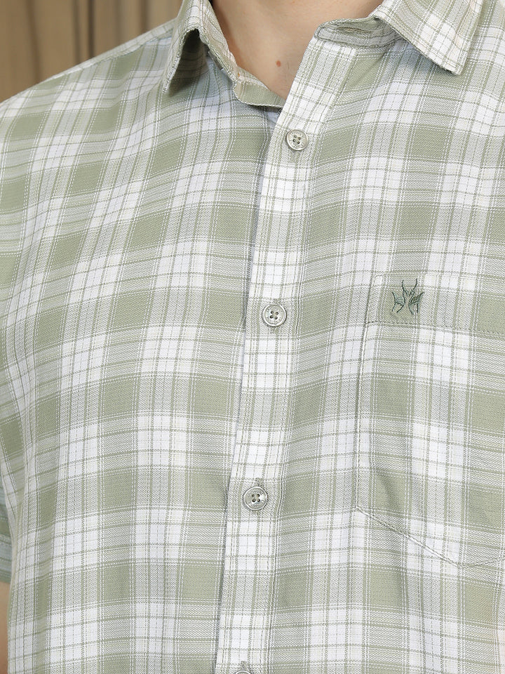 Green Checked 100% Cotton Shirt