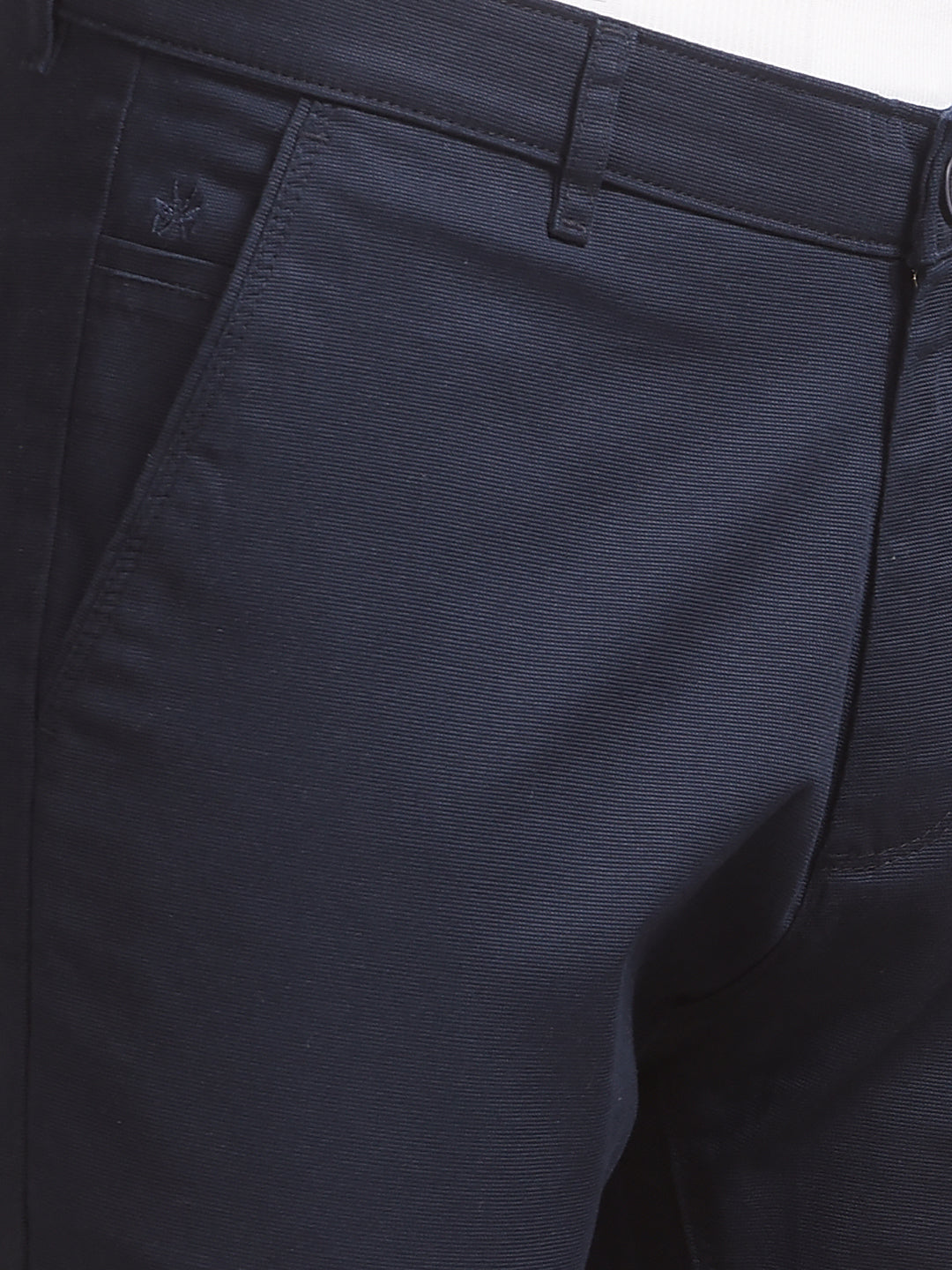  Obsidian Dobby Fit Navy Blue Trousers