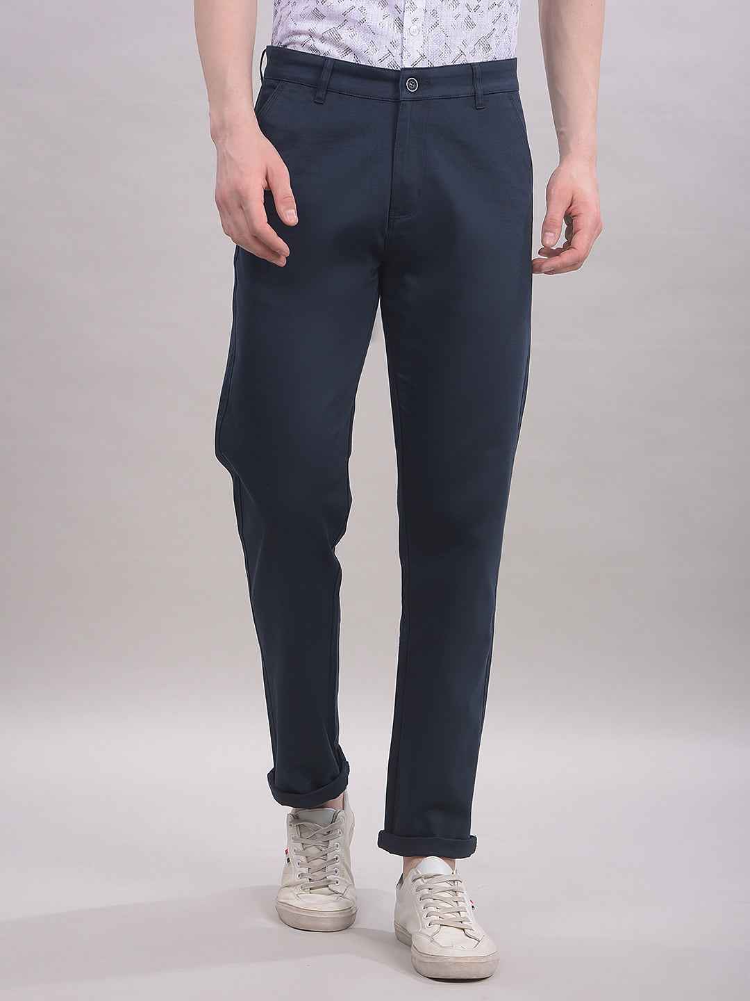 Navy Blue Straight Trousers