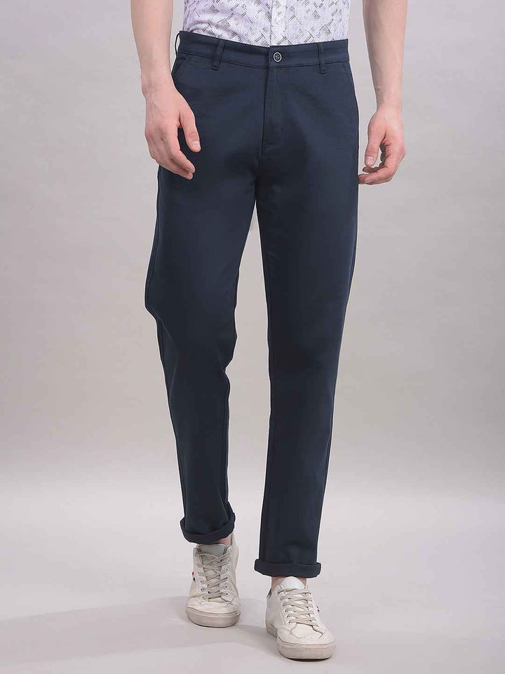 Navy Blue Straight Trousers